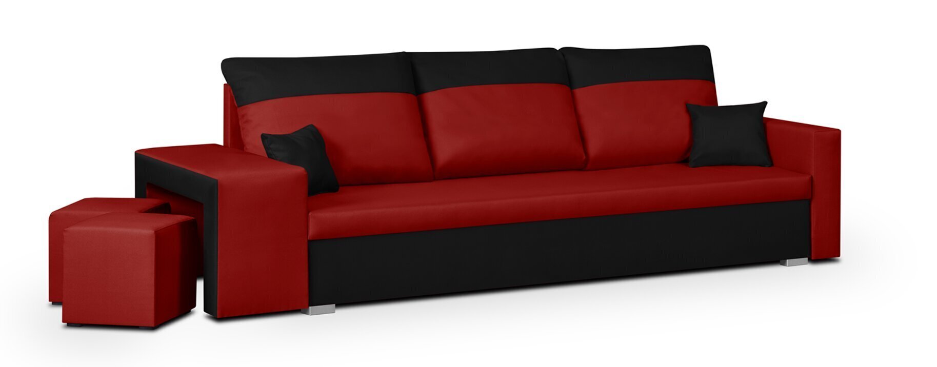 Dīvāns Bellezza Dakota, melns/sarkans cena un informācija | Dīvāni | 220.lv