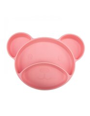 Silikona šķīvis ar nodalījumiem Canpol Babies Bear, 51/401, rozā cena un informācija | Bērnu trauki, piena uzglabāšanas trauciņi un piederumi | 220.lv