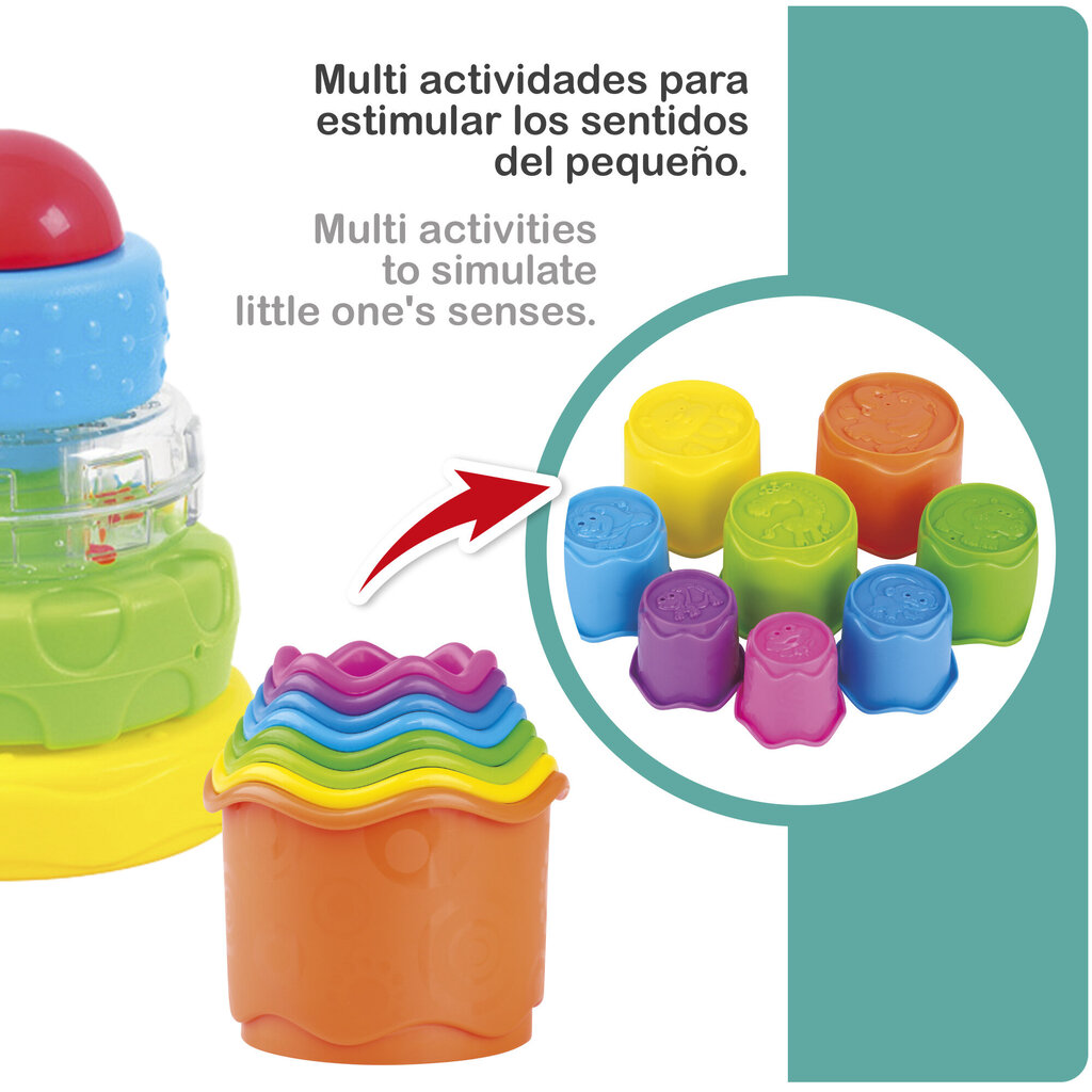 Rotaļlietu komplekts PlayGo (2 piramīdas, 1 grabulis), 6m+ cena un informācija | Rotaļlietas zīdaiņiem | 220.lv