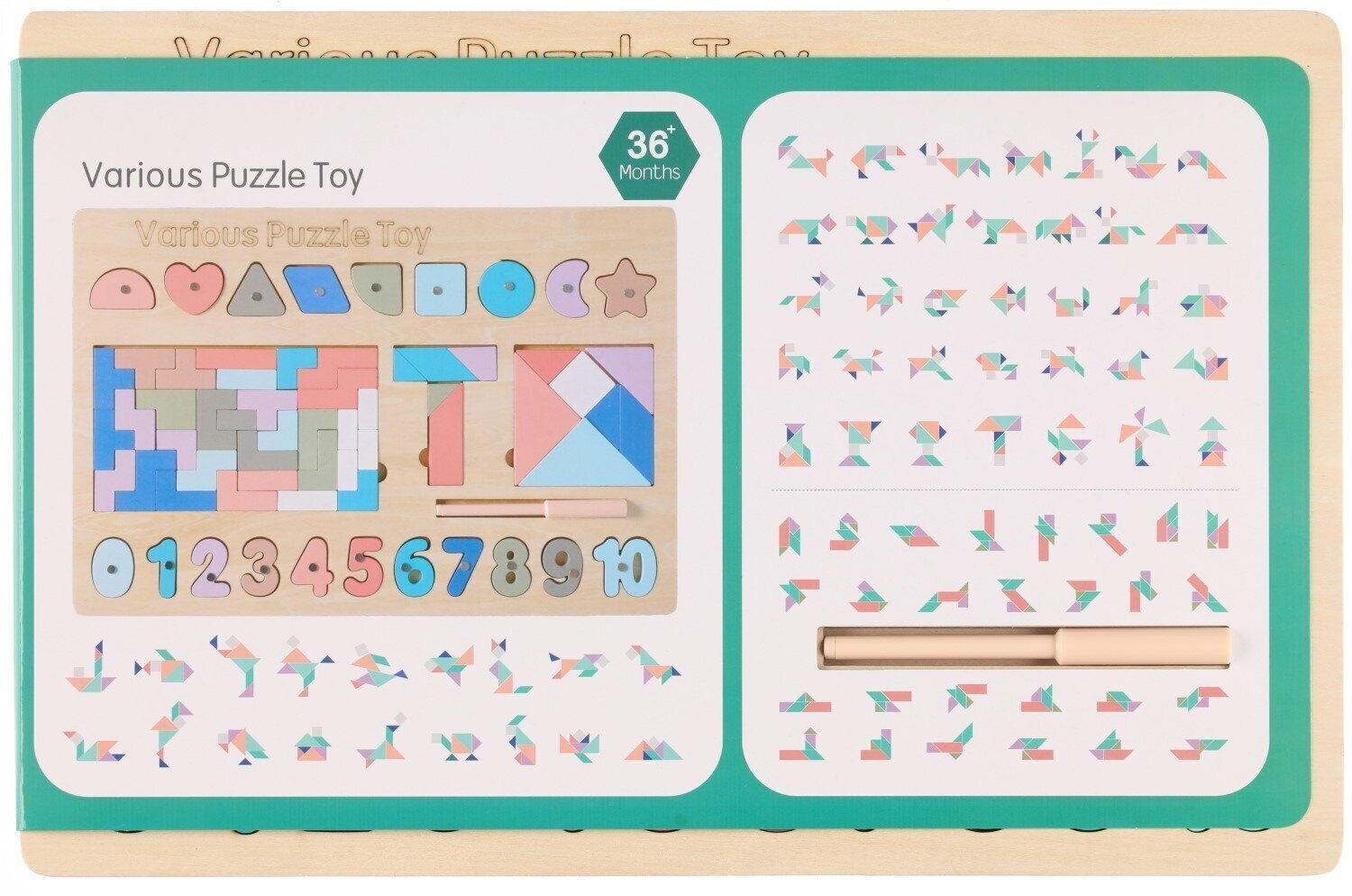Koka puzle Formas un Skaitļi cena un informācija | Rotaļlietas zīdaiņiem | 220.lv