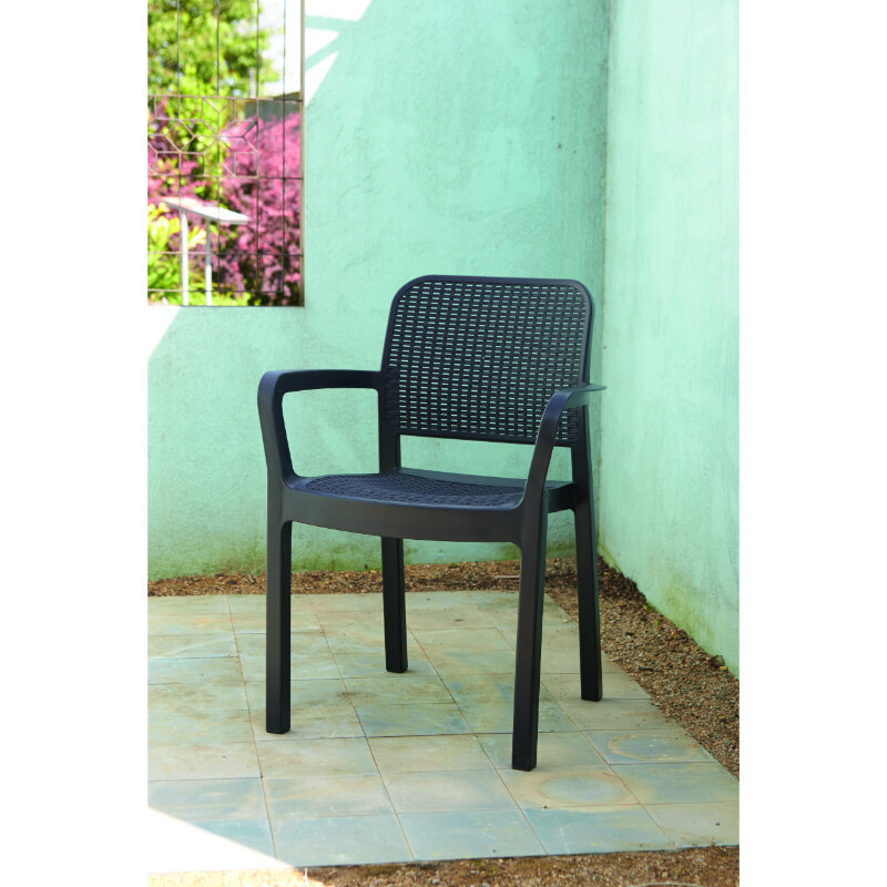 Dārza krēsls Samanna pelēks cena un informācija | Dārza krēsli | 220.lv