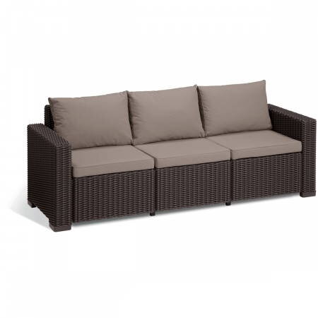 Dārza dīvāns trīsvietīgs California 3 Seater Sofa brūns cena un informācija | Dārza krēsli | 220.lv