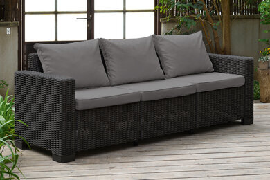 Dārza dīvāns trīsvietīgs California 3 Seater Sofa brūns цена и информация | Dārza krēsli | 220.lv