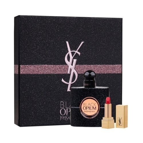 Yves Saint Laurent Black Opium EDP 50 ml + lipstick 1.4 ml cena un informācija | Sieviešu smaržas | 220.lv
