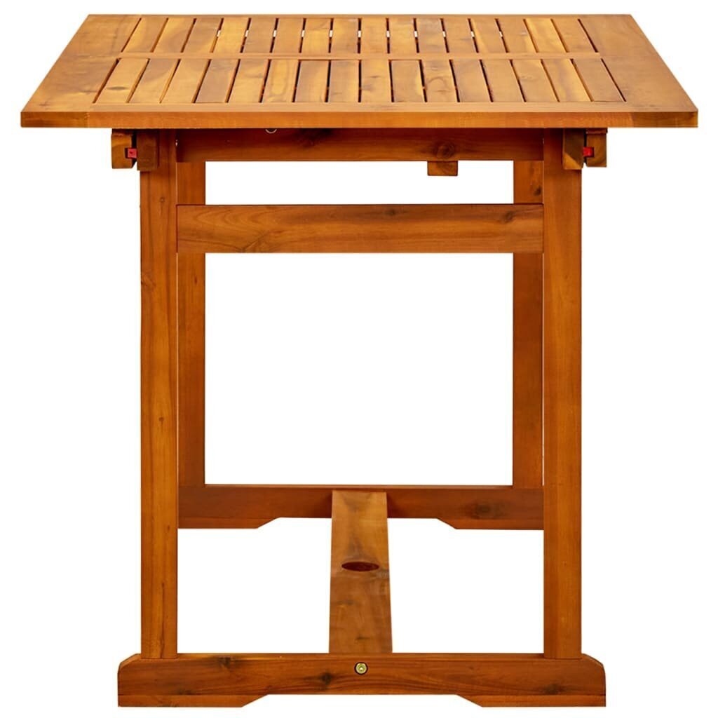 vidaXL dārza galds, (120-170)x80x75 cm, akācijas masīvkoks cena un informācija | Dārza galdi | 220.lv