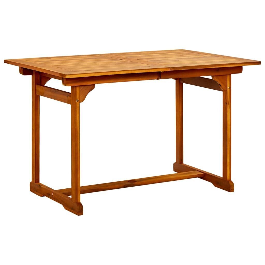 vidaXL dārza galds, (120-170)x80x75 cm, akācijas masīvkoks cena un informācija | Dārza galdi | 220.lv