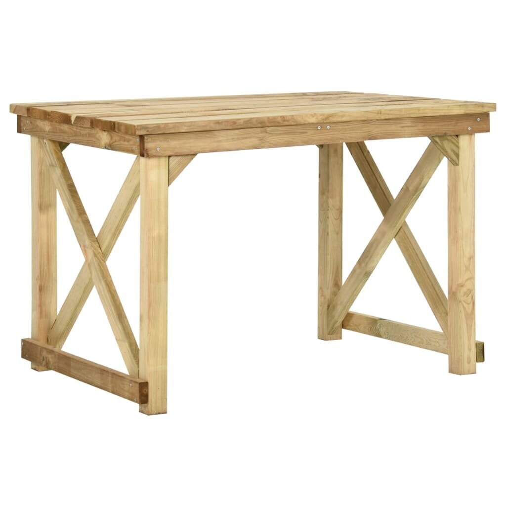 vidaXL dārza galds, 110x79x75 cm, impregnēts priedes koks cena un informācija | Dārza galdi | 220.lv