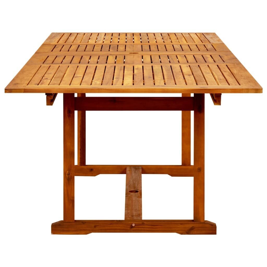 vidaXL dārza galds, (160-240)x100x75 cm, akācijas masīvkoks cena un informācija | Dārza galdi | 220.lv