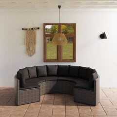 vidaXL 6-daļīgs dārza dīvānu komplekts ar matračiem, PE rotangpalma cena un informācija | Dārza mēbeļu komplekti | 220.lv