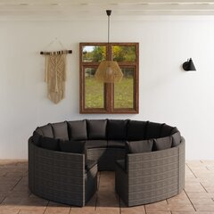 vidaXL 8-daļīgs dārza dīvānu komplekts ar matračiem, PE rotangpalma cena un informācija | Dārza mēbeļu komplekti | 220.lv