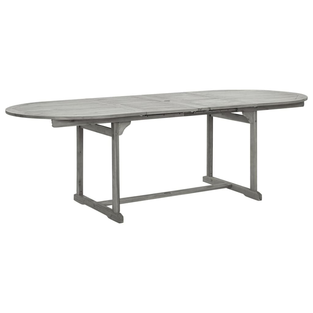 vidaXL dārza galds, (160-240)x100x75 cm, akācijas masīvkoks cena un informācija | Dārza galdi | 220.lv