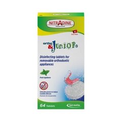 Дезинфицирующие таблетки для ортодонтических устройств NitrAdine, 64 шт. цена и информация | Зубные щетки, пасты | 220.lv