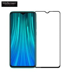 MyScreen Diamond Edge 2.5D FULL GLUE 0.33mm Stikls priekš Xiaomi Note 8 Pilna izmēra ar Melnu rāmi cena un informācija | Ekrāna aizsargstikli | 220.lv