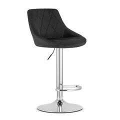 Барный полубарный стул Kast, гобелен, черный/серебристый цена и информация | Стулья для кухни и столовой | 220.lv