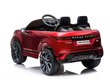 Vienvietīgs Land Rover, Range Rover Evoque 12v ar mūzikas moduli, sarkans lakots cena un informācija | Bērnu elektroauto | 220.lv