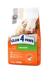 Полноценный сухой корм CLUB 4 PAWS Premium для котят с курицей, 5 кг цена и информация | Сухой корм для кошек | 220.lv