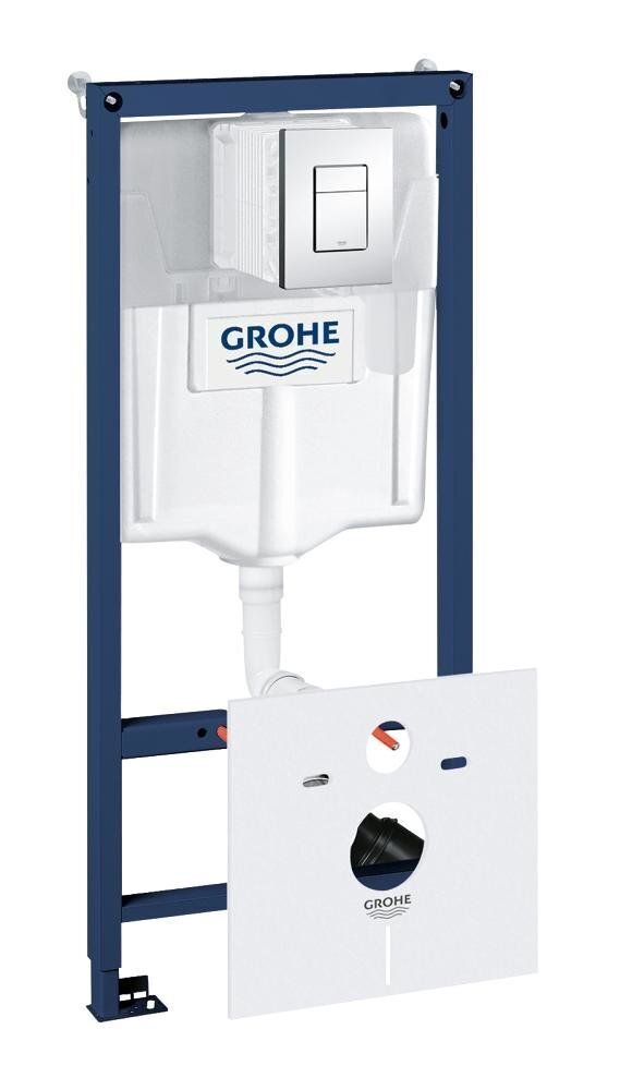 Zemapmetuma rāmja Grohe Rapid SL (5 in 1) WC 38827000 un tualetes poda Ravak Uni Chrome komplekts cena un informācija | Tualetes podi | 220.lv