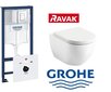 Zemapmetuma rāmja Grohe Rapid SL (5 in 1) WC 38827000 un tualetes poda Ravak Uni Chrome komplekts cena un informācija | Tualetes podi | 220.lv