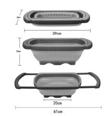Силиконовый дуршлаг Edenberg с выдвижными ручками темно-серый цена и информация | Кухонные принадлежности | 220.lv