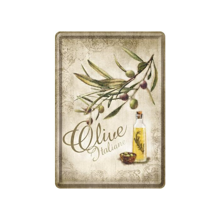 Nostalgic Art Metāla pastkarte 10x14,5cm / Olive cena un informācija | Interjera priekšmeti | 220.lv
