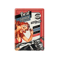 Pastkarte no metāla 10x14,5 cm / Best Garage for Motorcycles cena un informācija | Interjera priekšmeti | 220.lv