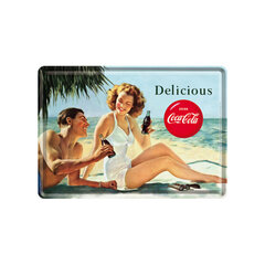 Metāla pastkarte 10x14.5 cm / Coca-Cola Delicious on the Beach cena un informācija | Interjera priekšmeti | 220.lv