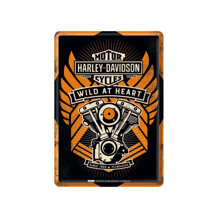 Pastkarte no metāla 10x14.5 cm /Harley Davidson Wild at Heart cena un informācija | Interjera priekšmeti | 220.lv