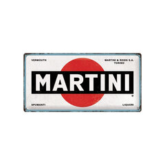 Nostalgic Art металлическая пластина Martini - Logo White, 25x50 см цена и информация | Детали интерьера | 220.lv