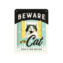 Nostalgic Art металлическая пластина Beware of the Cat, 15x20 см цена и информация | Детали интерьера | 220.lv