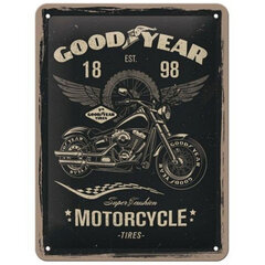 Metāla plāksne 15x20 cm / Motocikls Goodyear cena un informācija | Interjera priekšmeti | 220.lv