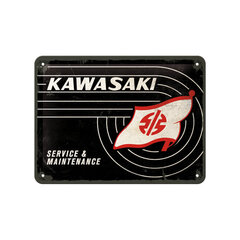 Metāla plāksne 15x20 cm / Kawasaki Service & Maintenance cena un informācija | Interjera priekšmeti | 220.lv