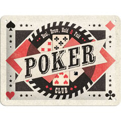 Metāla plāksne 15x20 cm / Poker Club cena un informācija | Interjera priekšmeti | 220.lv