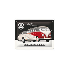 Metāla plāksne 15x20 cm / VW - Meet the Classic cena un informācija | Interjera priekšmeti | 220.lv