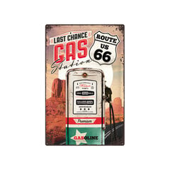 Metāla plāksne 40x60 cm, Route 66 Last chance gas station цена и информация | Декоры для сада | 220.lv