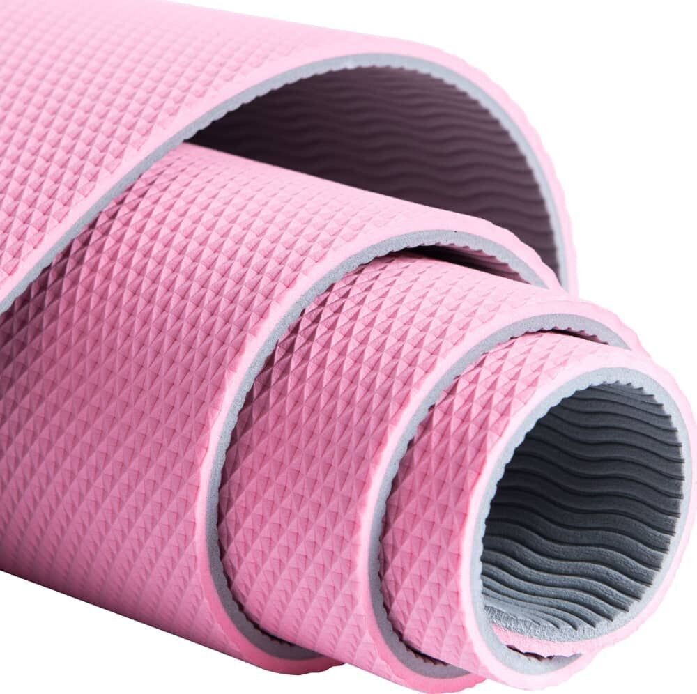 Jogas paklājiņš Pure2Improve, 173x58 cm, rozā cena un informācija | Vingrošanas paklāji | 220.lv