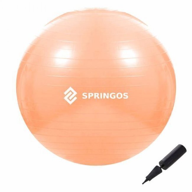 Vingrošanas bumba Springos, 55 cm, gaiši oranža цена и информация | Vingrošanas bumbas | 220.lv