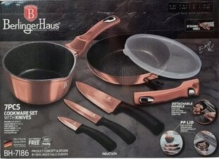 BerlingerHaus katlu komplekts Rose Gold Metallic, 6 daļas cena un informācija | Katli, tvaika katli | 220.lv