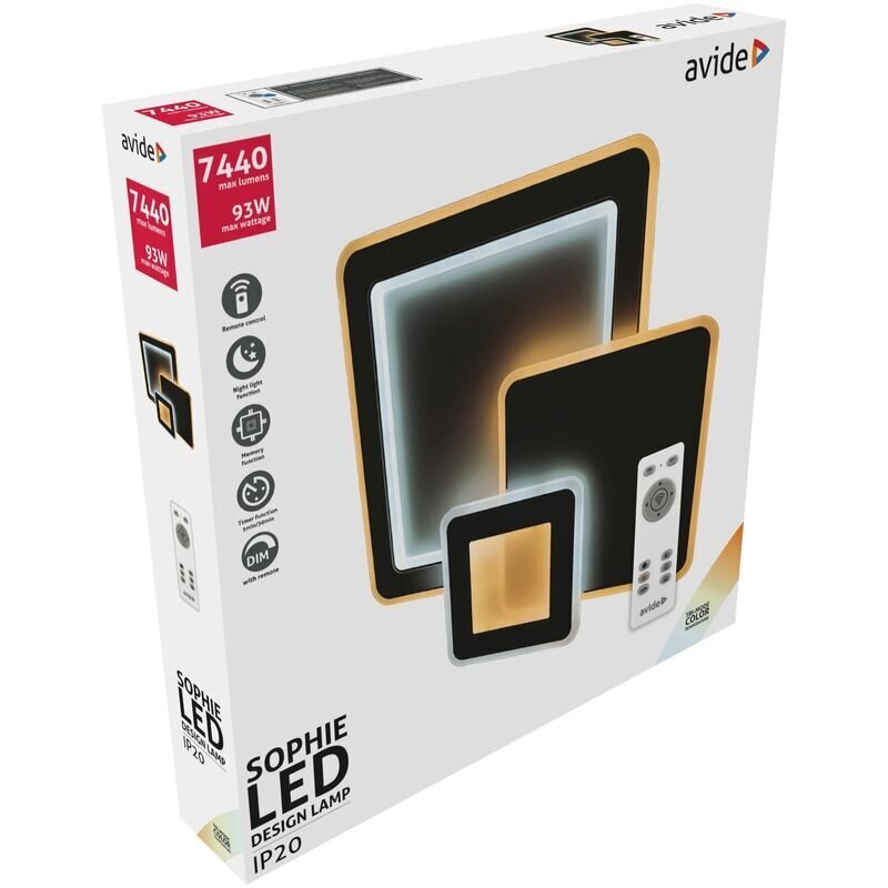 LED griestu lampa ar tālvadības pulti, AVIDE Sophie, 93W cena un informācija | Griestu lampas | 220.lv