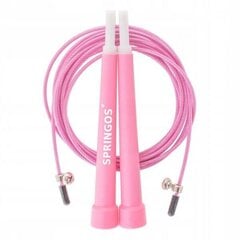 Скакалка Springos FA0101, розовая цена и информация | Скакалка Tunturi Pro Adjustable Speed Rope | 220.lv