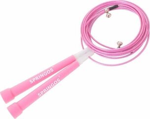 Скакалка Springos FA0101, розовая цена и информация | Скакалка Tunturi Pro Adjustable Speed Rope | 220.lv