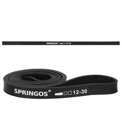 Резина сопротивления Springos FA0128, черная цена и информация | Фитнес-резинки, гимнастические кольца | 220.lv