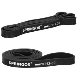 Резина сопротивления Springos FA0128, черная цена и информация | Фитнес-резинки, гимнастические кольца | 220.lv