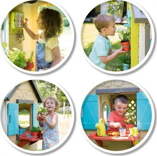 Bērnu rotaļu namiņš ar aksesuāriem Smoby Garden House cena un informācija | Bērnu rotaļu laukumi, mājiņas | 220.lv