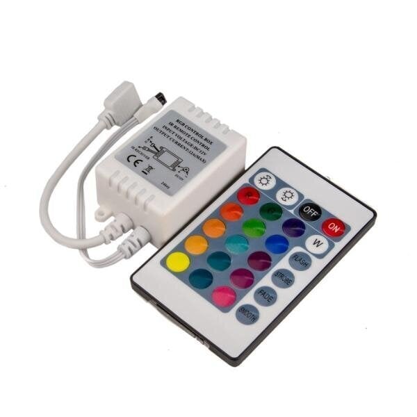 IR 24 taustiņi RGB kontrolieris 19 - cena un informācija | Elektrības slēdži, rozetes | 220.lv