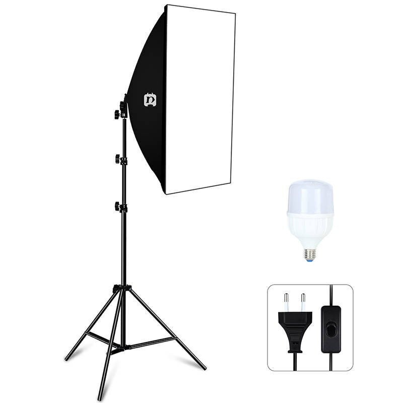 Puluz Studio gaismas kaste 50x70cm, statīvs, LED spuldze 1 gab PU5070EU cena un informācija | Apgaismojums fotografēšanai | 220.lv