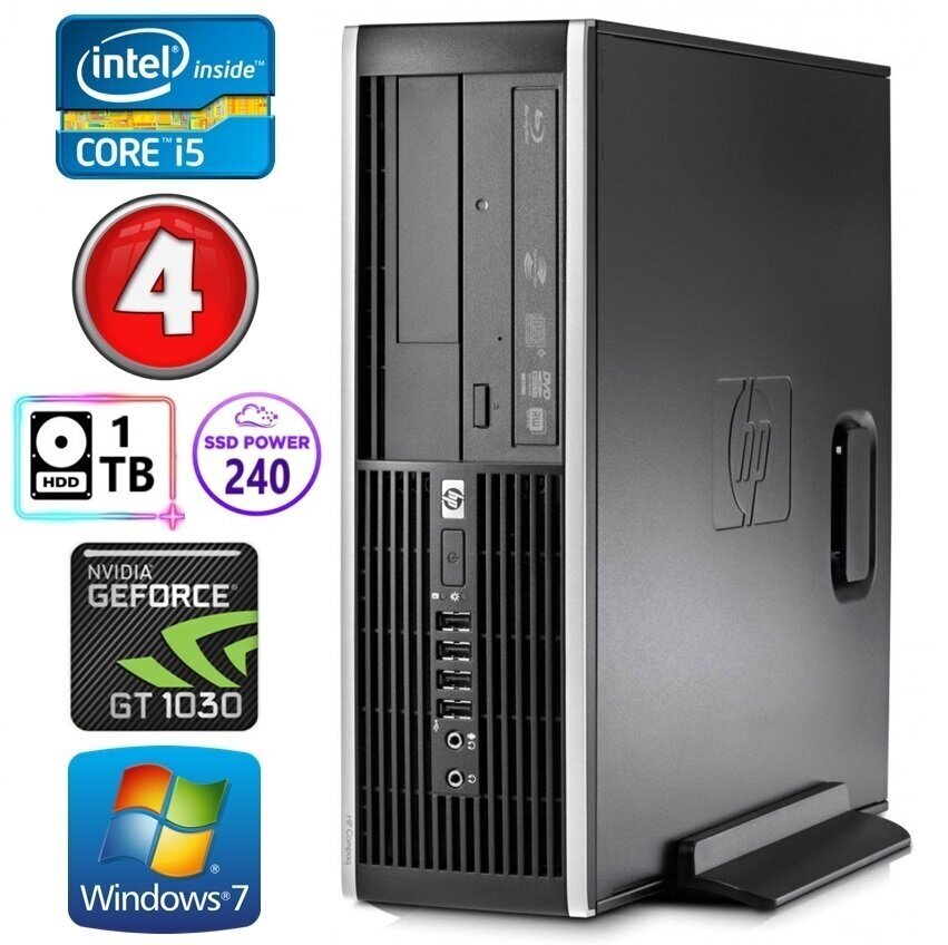 HP 8100 Elite SFF i5-750 4GB 240SSD+1TB GT1030 2GB DVD WIN7Pro [refurbished] cena un informācija | Stacionārie datori | 220.lv