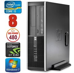 Стационарный компьютер HP 8100 Elite SFF i5-750 8GB 480SSD GT1030 2GB DVD WIN7Pro [refurbished] цена и информация | Стационарные компьютеры | 220.lv