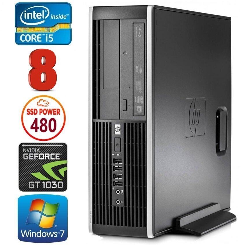 HP 8100 Elite SFF i5-750 8GB 480SSD GT1030 2GB DVD WIN7Pro [refurbished] цена и информация | Stacionārie datori | 220.lv