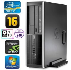 HP 8100 Elite SFF i5-750 16GB 240SSD+1TB GT1030 2GB DVD WIN7Pro [refurbished] cena un informācija | Stacionārie datori | 220.lv