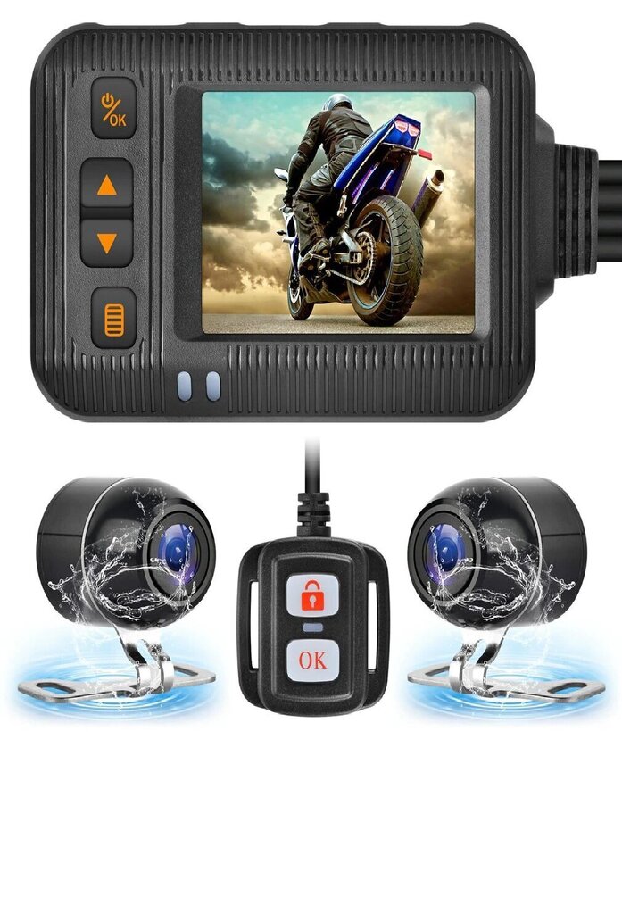 2 collu ūdensizturīga motocikla kamera 1080P DVR paneļa kamera cena un informācija | Moto piederumi | 220.lv